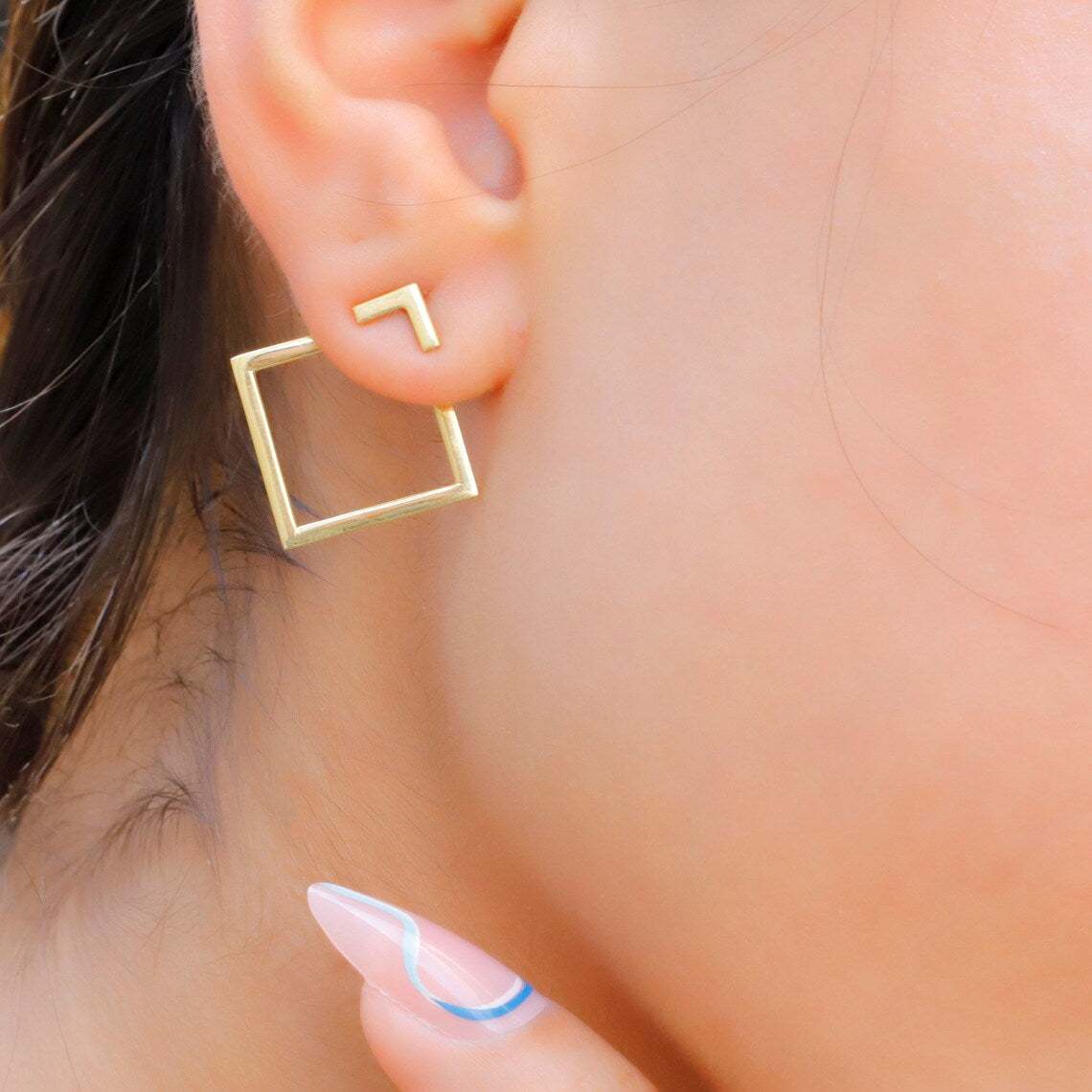 Geometric Gold Earring