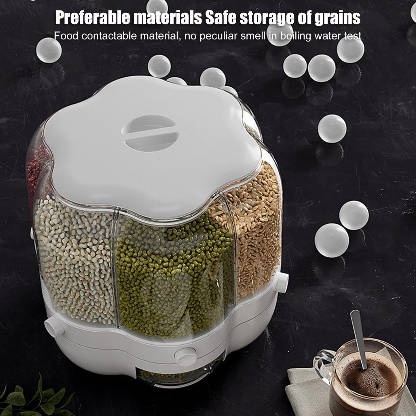 GrainSpin Pro - The Ultimate Pantry Organizer Rotating Grain Dispenser