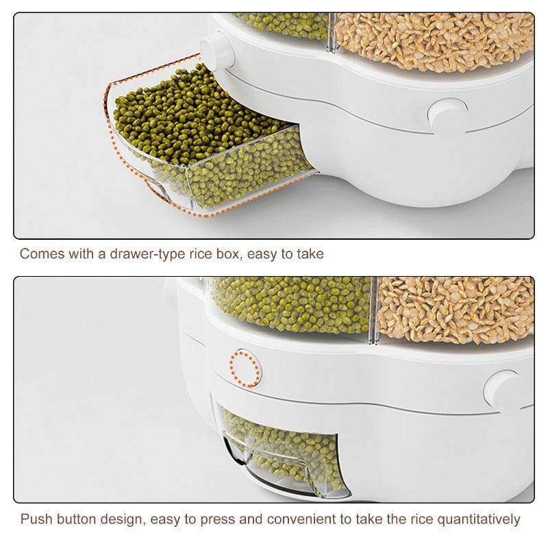 GrainSpin Pro - The Ultimate Pantry Organizer Rotating Grain Dispenser